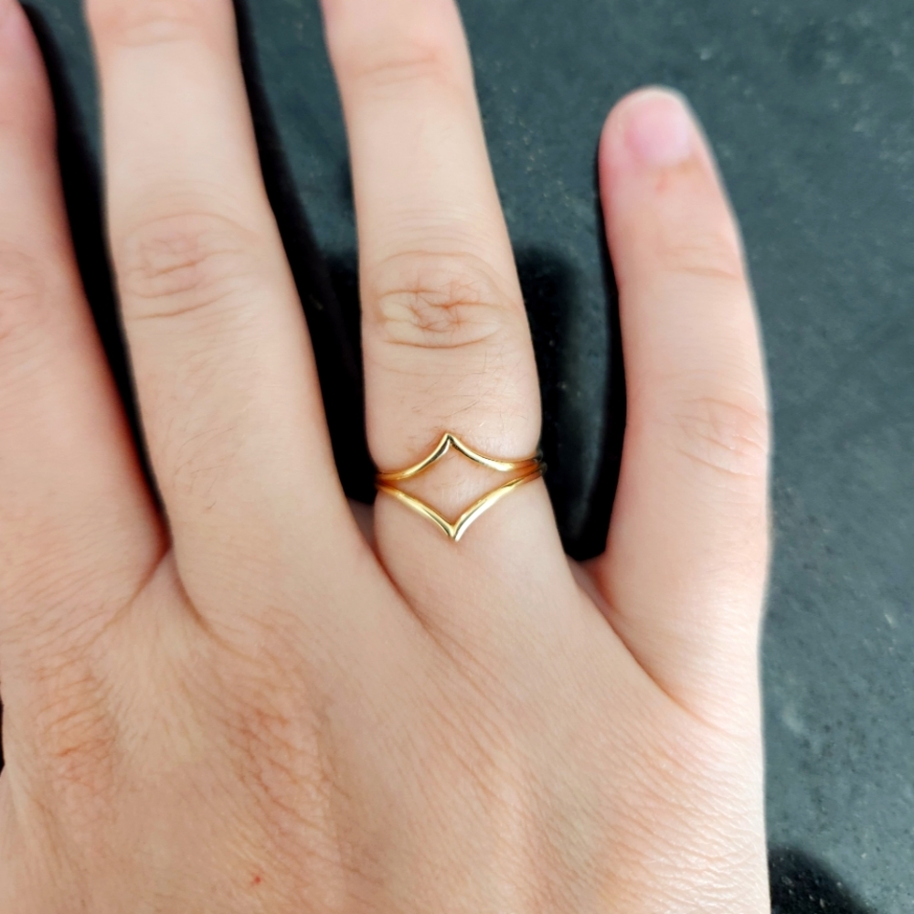 Stacking ring Ring guard wishbone ring 14k gold